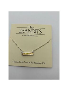 The 2BANDITS Necklace Athens irredescent bar pendant necklace silver plated